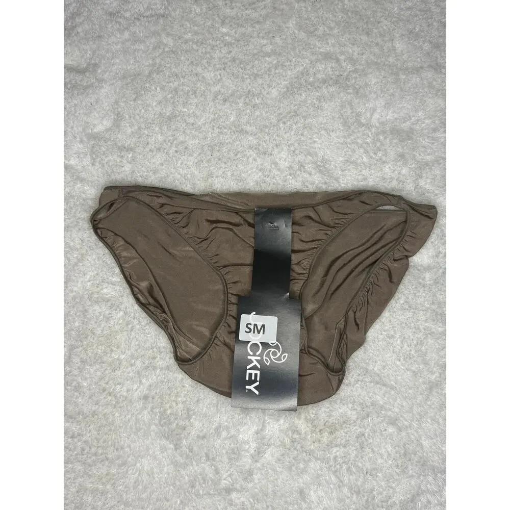 NWT Jockey Seamfree Bikini Panty Taupe Brown Silky Stretch Size S/M